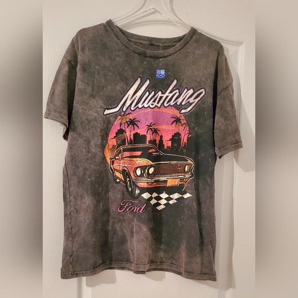 Ford Mustang Tie-Dye Graphic Tshirt Men's Grey L - Picture 3 of 4